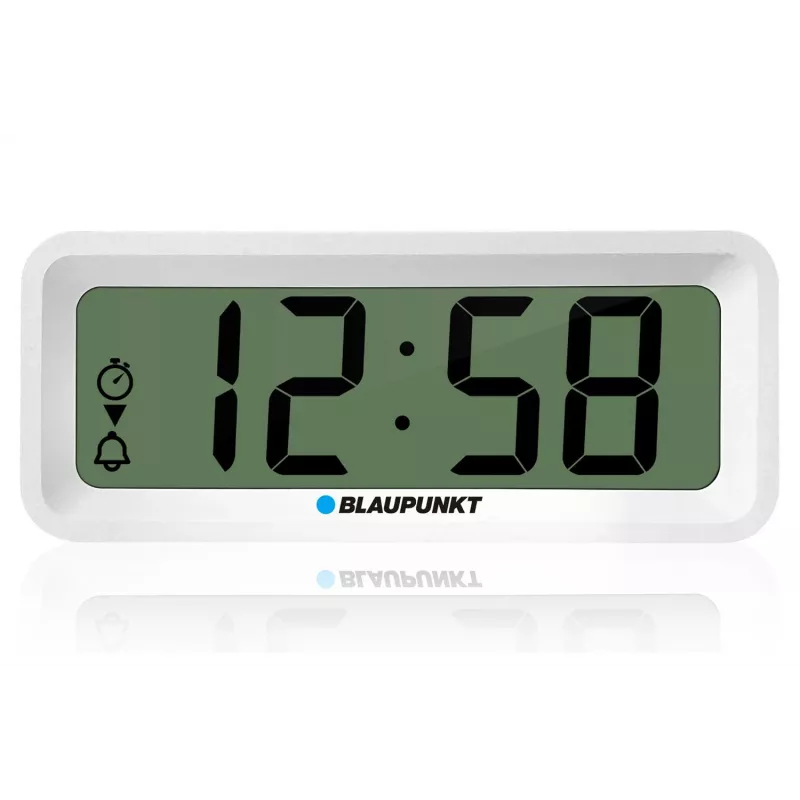 Žadintuvas BLAUPUNKT CL04WH daugiafunkcis laikrodis, baltas – termometras, kalendorius, snaudimas, 88×37×21 mm
