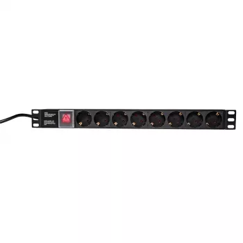 Maitinimo paskirstymo blokas LogiLink PDU8C01, 1U, 8x Schuko, 16 A