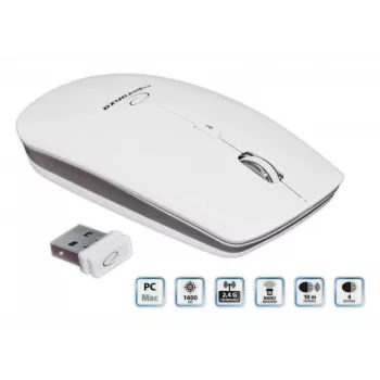 Esperanza EM120W belaidė optinė pelė, 2400 DPI, balta