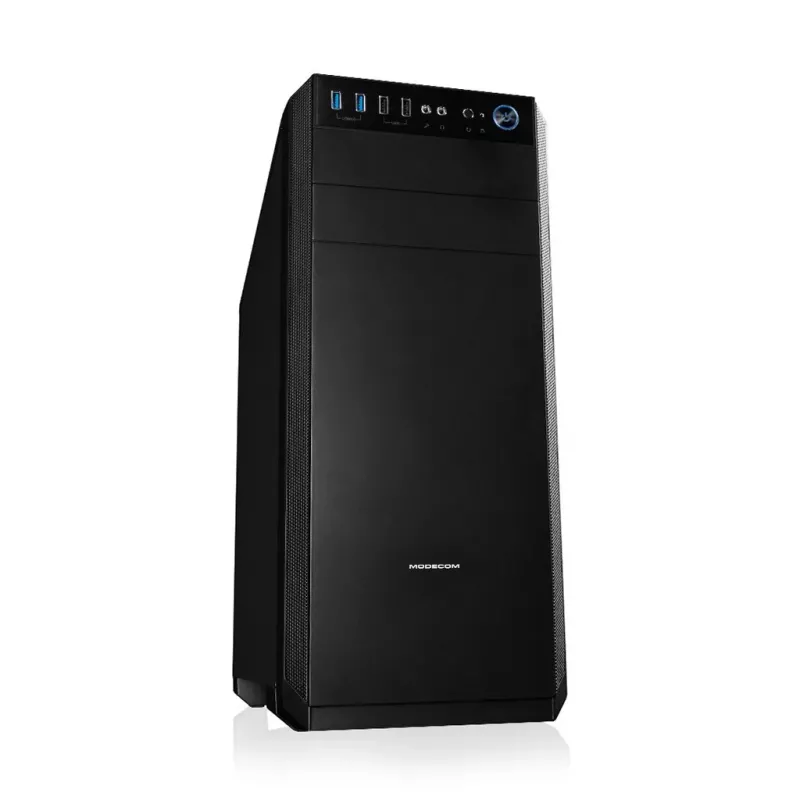 Korpusas MODECOM Oberon Pro Midi Tower – juodas, ATX/microATX/ITX, 7 lizdai, iki 395 mm GPU, 5 HDD/3 SSD vietos
