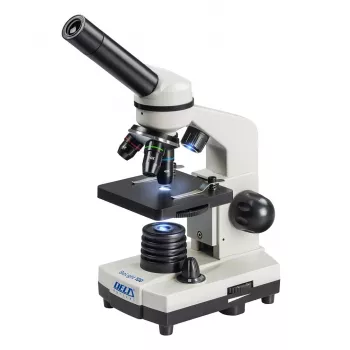 Sudėtinis optinis mikroskopas Deltaoptical DO-3210 – monokuliarinis, 3 achromatiniai objektyvai, LED apšvietimas, 40–400×, 45° pasukama galvutė