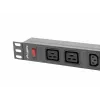 LANBERG PDU-02I1908I-0200-C20-BK stovo maitinimo skirstytuvas — 1U, 10×C13, 16A, 2 m laidas, 19 colių