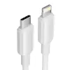 USB-C į Lightning laidas 3A 480Mbps 1m BALTA