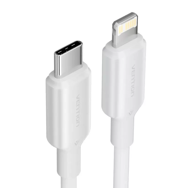 USB-C į Lightning laidas 3A 480Mbps 1m BALTA