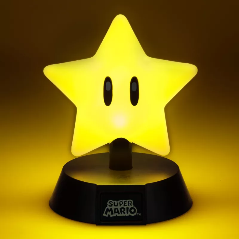 Stalinė lempa Paladone Super Mario Super Star Icon Light – dekoratyvinis LED naktinis šviestuvas