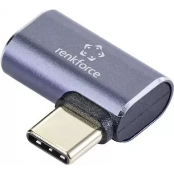Renkforce USB4® adapteris [1x USB4® kištukas - 1x USB-C® lizdas] 40 GBit/s 90° kairysis kampinis, aliuminio jungtis (RF-5245272)