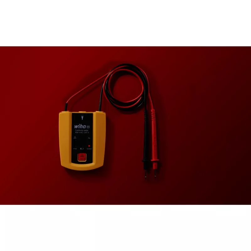 Nešiojamas įtampos ir tęstinumo testeris Wiha 45222, iki 400 V AC, CAT II, geltonas/juodas