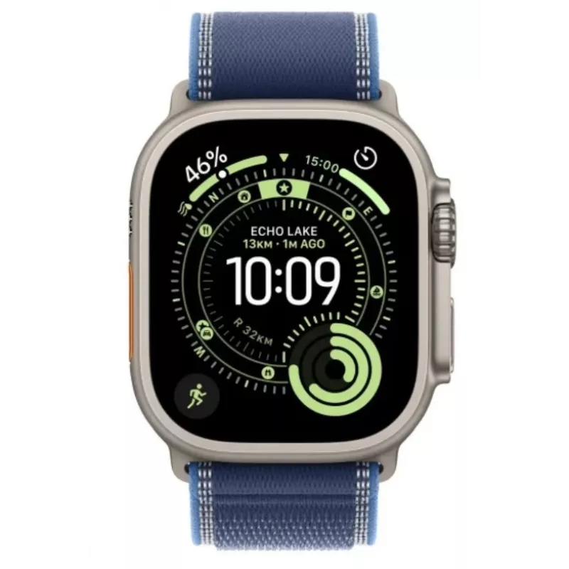 Išmanusis laikrodis Apple Watch Ultra 3 GPS + Cellular 49mm Titano natūralus korpusas Mėlyna juosta M/L