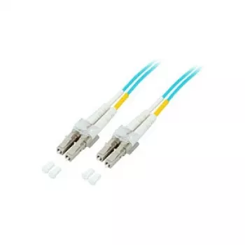 EFB-Elektronik dupleksinis šuolis LC-LC 50/125 µm, OM3, LSZH, aqua, 2,0 mm, 0,5 m