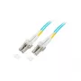 EFB-Elektronik dupleksinis šuolis LC-LC 50/125 µm, OM3, LSZH, aqua, 2,0 mm, 0,5 m