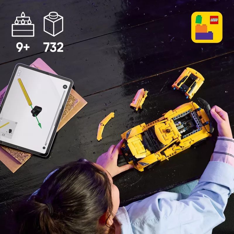 LEGO Technic Corvette Stingray 42205 2-in-1 kabrioletas ir kupė modelis, 732 detalės, 80×270×140 mm