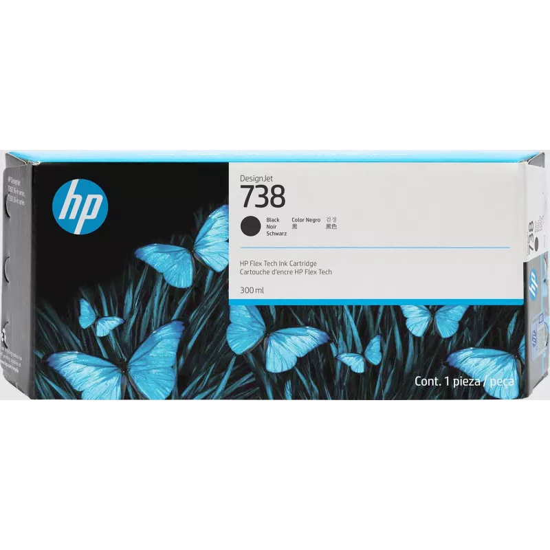 HP 738 300 ml juoda „DesignJet“ rašalo kasetė