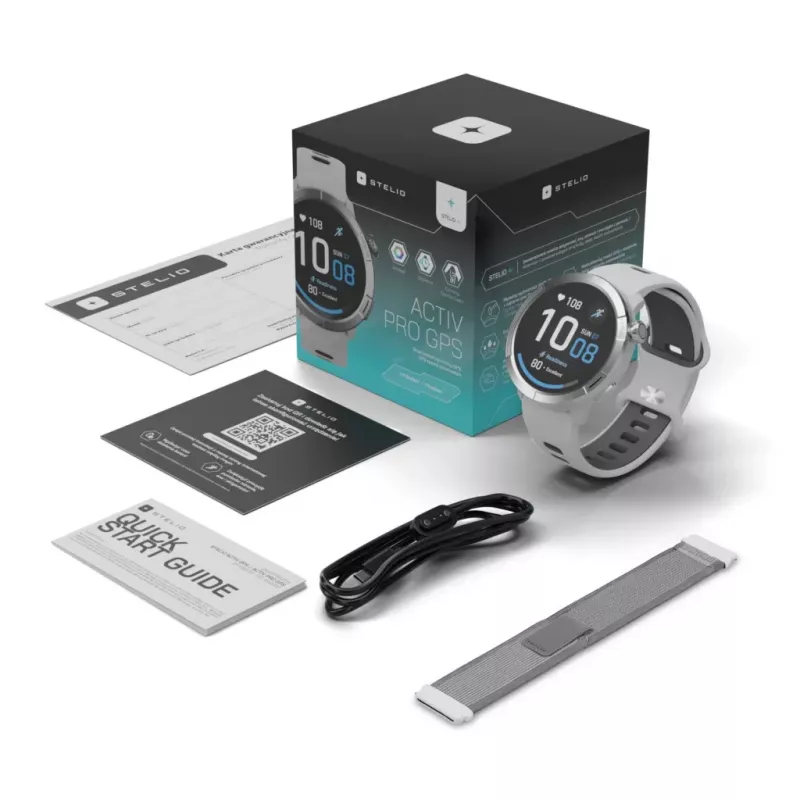 Stelio Activ Pro GPS STSWA102TN išmanusis laikrodis, 46 mm titano korpusas