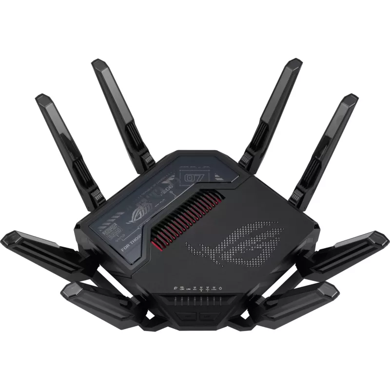 ASUS ROG Rapture GT-BE98 belaidis maršrutizatorius 10 Gigabit Ethernet keturių juostų (2,4 GHz / 5 GHz-1 / 5 GHz-2 / 6 GHz) juodas