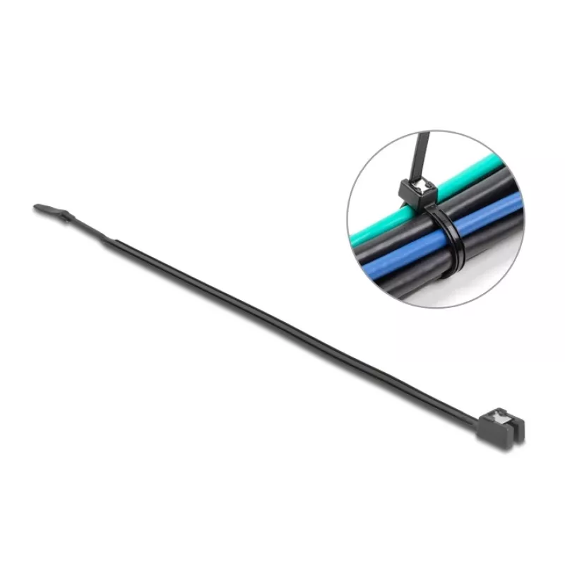 Kabelio raištis DeLOCK 200x4,8mm 50vnt juodi