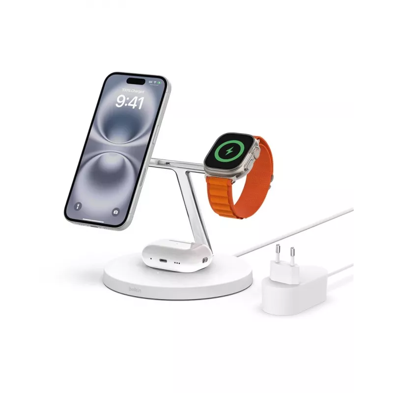 Belkin WIZ017vfWH belaidis greitojo įkrovimo įkroviklis ausinėms, AC, baltas