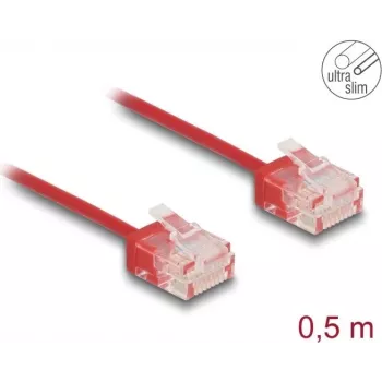 Tinklo kabelis DeLOCK RJ45 Cat.6 0,5 m raudonas