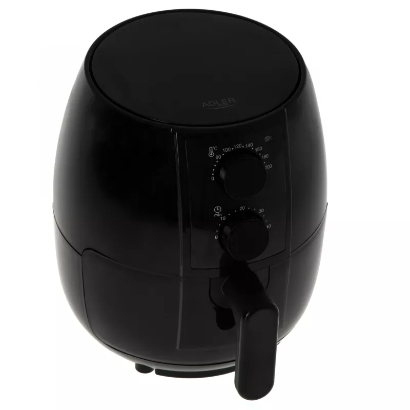 Karšto oro gruzdintuvė Adler AD 6312 — 2.5 L, 1600 W, juoda, 80–200 °C, 60 min laikmatis