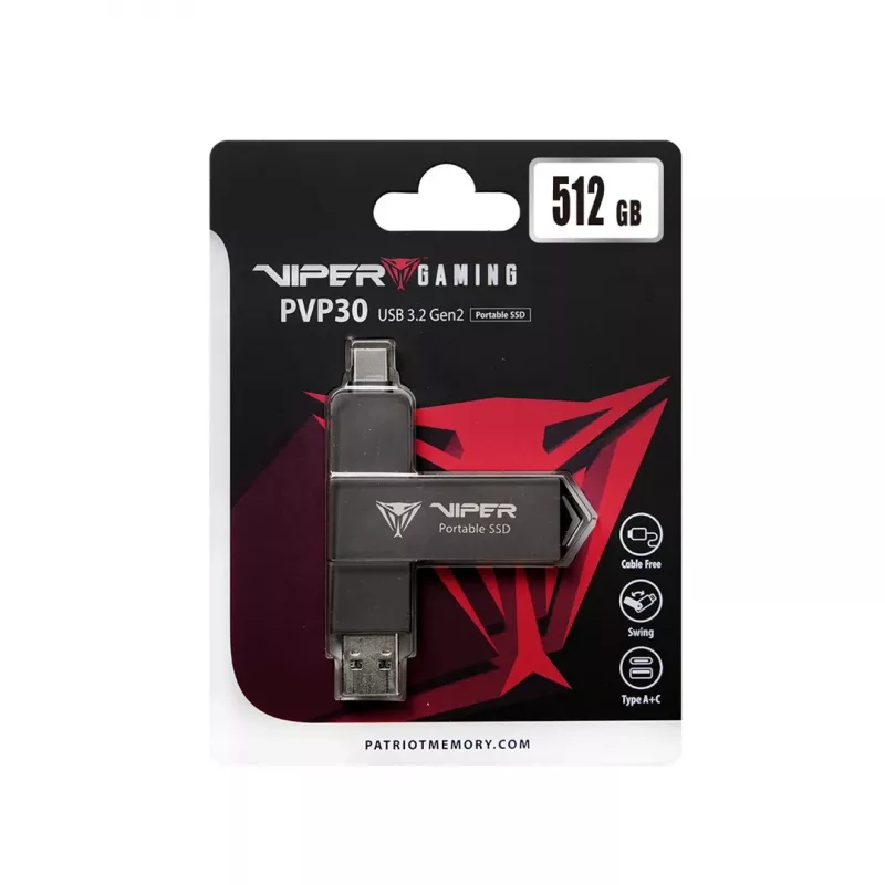 SSD diskas Patriot 512GB išorinis 2,5 colio USB 3.2 PVP30