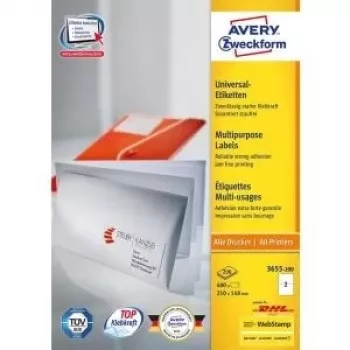 Lipnūs etikečių lapai Avery 3655-200