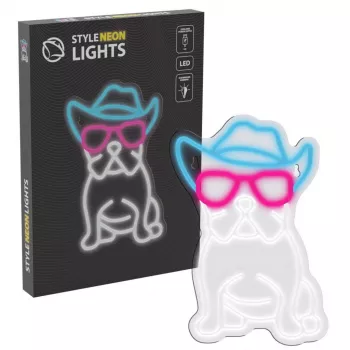 Neon šviesos ženklas MANTA SNL114MT Buldogas su akiniais