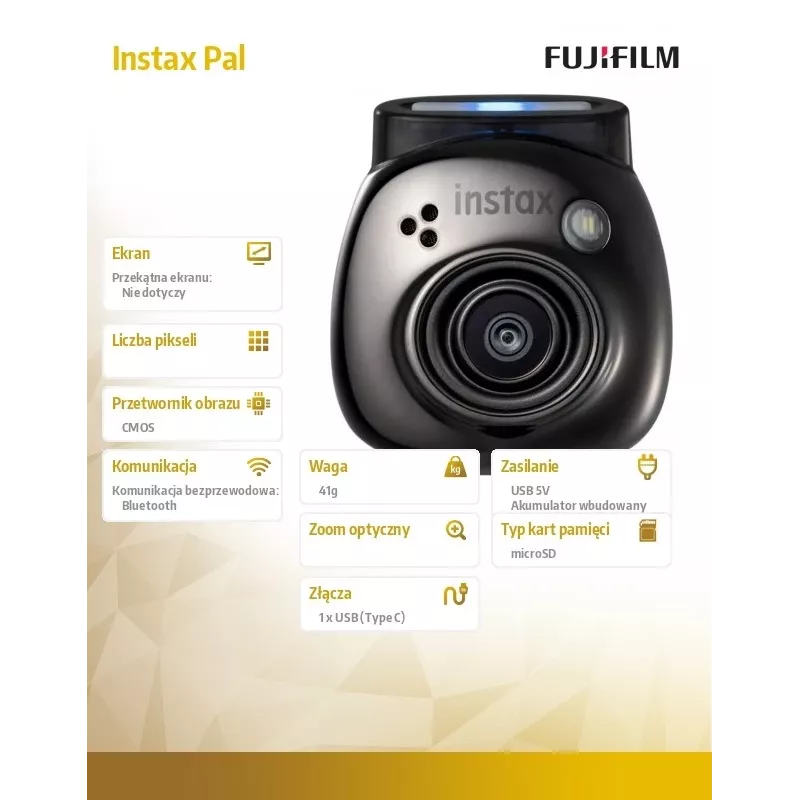 Fujifilm Instax Pal momentinė kamera 1/5 colio CMOS 2560 x 1920 pikselių Juoda