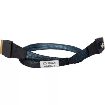 ICY DOCK MB406L-B SlimSAS 8i SFF-8654 į SlimSAS 8i SFF-8654 kabelis, 0,5 m, juodas