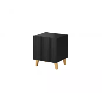 Nakties staliukų komplektas cama meble PAFOS, 2 vnt., 45×40×51 cm, matinė juoda, MDF/medžio drožlių plokštė