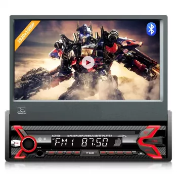 Audiocore AC9100 radijo imtuvas automobiliui, skaitmeninis, juodas/raudonas