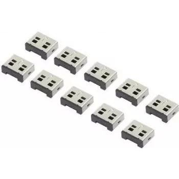 USB prievado užraktas Renkforce rf-USBBlocker-02, rinkinys po 10 vnt., sidabrinis