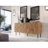 Komoda cama meble JUNGLE 152x40.5x74.5 cm — ąžuolas wotan, juodos kojos, medžio drožlių plokštė