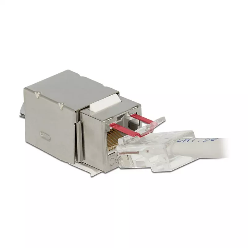 Keystone modulis DELOCK 86404 RJ-45 sidabrinis, 38,5×22,3×17,3 mm