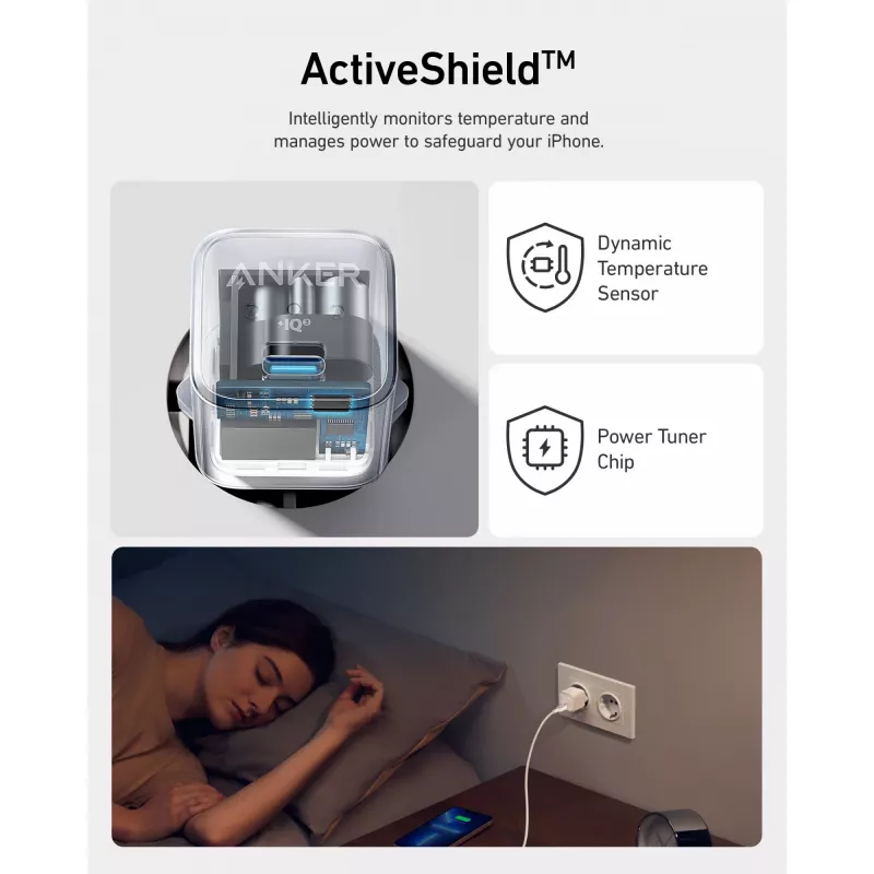 Anker 511 Nano Pro USB greitasis įkroviklis 20 W, baltas