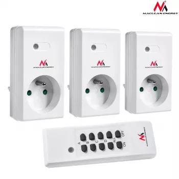 Maclean Energy MCE153 nuotolinio valdymo kištukiniai lizdai 3 vnt. - programuojami + nuotolinio valdymo pultelis