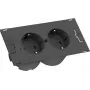 Bachmann DUE ilgintuvas 2 m, 2 AC lizdai, vidaus montavimui, plastikinis, juodas, 141 mm