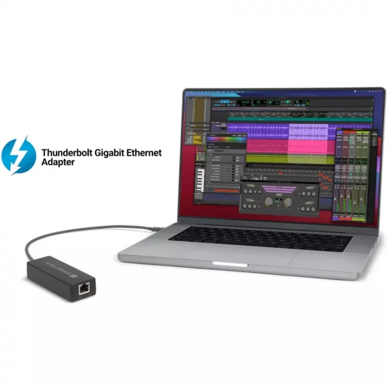 Sonnet Thunderbolt AVB Gigabit Ethernet tinklo adapteris Mac kompiuteriams, juodas