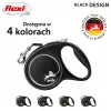Flexi Black Design M šunų pavadėlis su automatiniu vyniojimu, 5 m juostelė, iki 25 kg