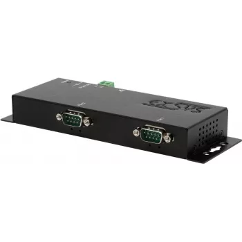 Serijinis įrenginių serveris Exsys EX-6122-2 – Ethernet į 2× RS-232/422/485, reikalingas 12V/3A maitinimas