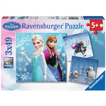 Dėlionė Ravensburger Winter Adventures (3×49 dalių)