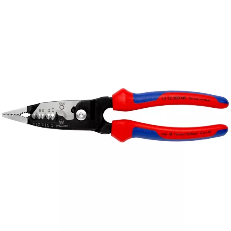 Knipex 13 72 200 ME kabelių nuėmiklis Juoda, Mėlyna, Raudona, Nerūdijantis plienas
