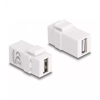 DeLOCK Keystone modulis USB 2.0 A lizdas – USB 2.0 A lizdas, baltas