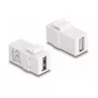 DeLOCK Keystone modulis USB 2.0 A lizdas – USB 2.0 A lizdas, baltas