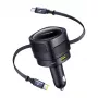 Automobilinis kroviklis Baseus Enjoyment Max 90W su USB-C, Lightning ir USB-A prievadais