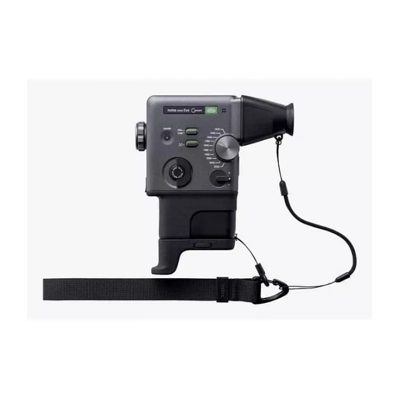 Momentinė spausdinimo kamera Fujifilm Instax mini evo Cinema – 1/5 colio CMOS 2560×1920, nuotrauka 62×46 mm, įmontuota blykstė, juoda