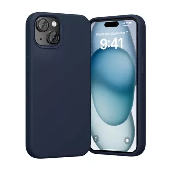 Silicone dėklas Vention KUFL0-20, skirtas iPhone 15 Plus, mėlynas – minkštas apsauginis dėklas, plonas prigludimas