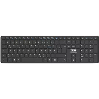 Belaidė klaviatūra Port Designs 900903-R-DE Bluetooth QWERTY Juoda Vokiška