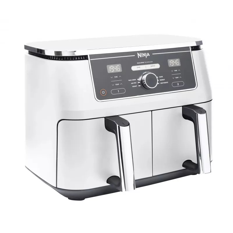 Karšto oro gruzdintuvė Ninja AF400EU Double 9,5 L 2470 W balta, sukamieji ir lietimui jautrūs valdikliai