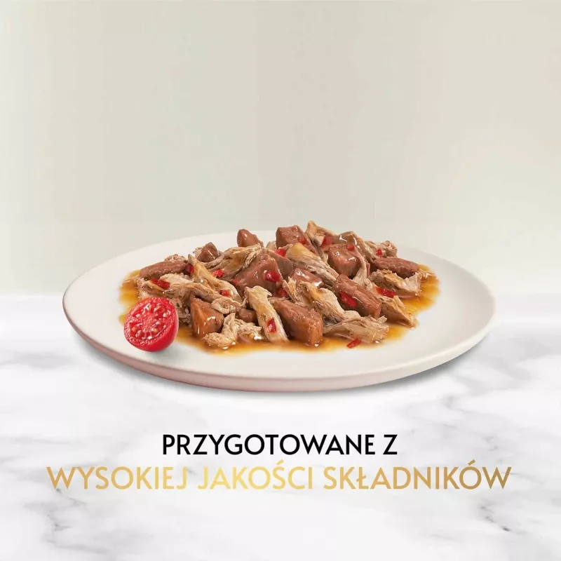 Šlapias kačių maistas Gourmet Gold 85 g – suaugusioms katėms, jautiena ir vištiena