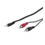 Wentronic Goobay 3,5 mm lizdo / RCA adapterio laidas, juodas, 15 m - 3,5 mm kištukas (3 kontaktai, stereo) > 2x RCA kištukas (garsas kairė/dešinė) (50780)