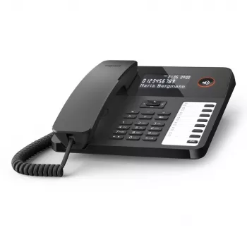 Analognis telefonas Gigaset DESK 600 su skambučio numerio atpažinimu, juodas